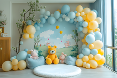 Sweet Winnie the Pooh Backdrop for Baby Cake Smash Session
