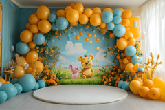 Birthday Cake Smash Backdrop – Pooh & Friends