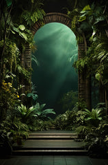 Premium Green Shade Floral Photography Backdrop for Professional Studios