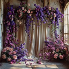 Purple Floral Backdrops for Stunning Model Shoot
