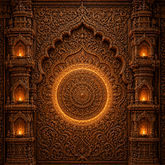 Royal Golden Mandala Ganesh Chaturthi Backdrop