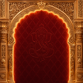 Royal Golden Ganesh Chaturthi Decoration Backdrop