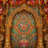 Luxury Mosaic Mandala Ganesh Chaturthi Backdrop