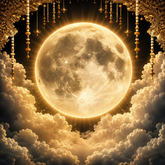 Luxury Moonlight Ganpati Decoration Backdrop