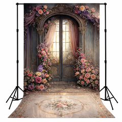 Soft Vintage Rose Doorway Backdrop