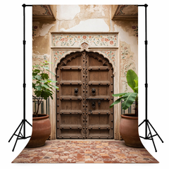 Vintage Royal Wooden Door Photography Backdrop