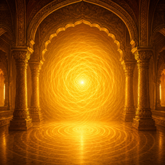 Golden Sacred Energy Ganesh Chaturthi Backdrop