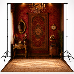 Vintage Victorian Red Persian Rug Wall Photography Backdrop