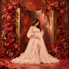 Luxury Red Rose Floral Wall Photography Backdrop