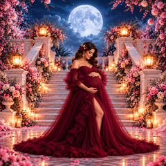 Enchanted Moonlight Floral Staircase Photography Backdrop