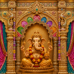Royal Ganpati Mandap Decoration Backdrop
