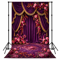 Royal Floral Curtain Photography Backdrop