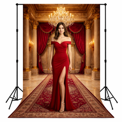 Golden Palace Room with Royal Carpet Backdrop