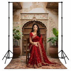 Vintage Royal Wooden Door Photography Backdrop