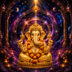 Divine Galaxy Om Ganesh Chaturthi Background