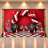 Red Hot Racing Track Photography Backdrop