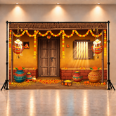 Krishna Village Theme Festival Backdrop