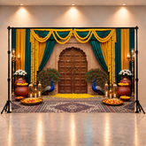 Baby Krishna Playing Theme Backdrop