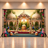 Festive Janmashtami Krishna Theme Backdrop