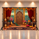 Modern Janmashtami Backdrop with Traditional Hints