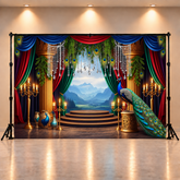 Peacock Decor Janmashtami Backdrop