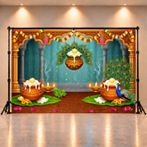 Cute Baby Krishna Janmashtami Photography Backdrop