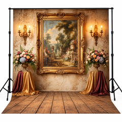 Luxury Vintage Royal Painting & Floral Photography Backdrop