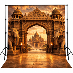 Royal Indian Palace Gate & Elephant Heritage Photography Backdrop