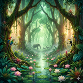 Nature Theme Ganesh Festival Backdrop