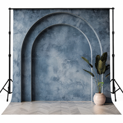 Modern Moody Blue Textured Arch Interior