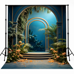 Enchanted Teal & Gold Botanical Garden Arch Backdrop