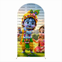 Blue Krishna Theme Backdrop