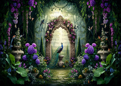 Dreamy Peacock Amid Jungle Greens Backdrop