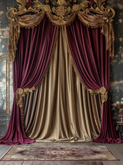 Designer Burgundy & Golden Theme Backdrop