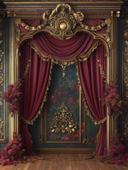 Burgundy Aesthetic Wall Backdrop Makeup Studios