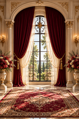 Royal Burgundy Velvet Palace Photography Backdrop