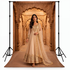 Traditional Palace Arch Hall Interior Backdrop