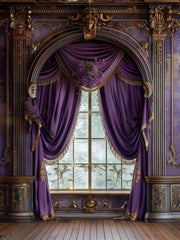 Curtain Style Purple Luxury Backdrop for Classic Styles