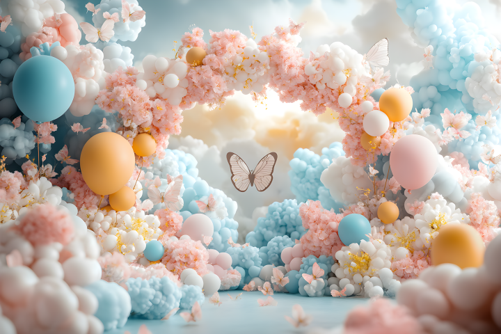 Baby Photo Shoot Backdrop – Multicolor Cake Smash Styles