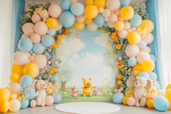 Winnie the Pooh Background for Kids Birthday Photography