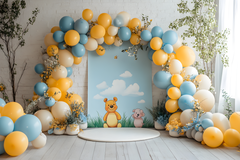 Birthday Cake Smash Backdrop – Winnie the Pooh Design