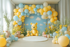 Winnie the Pooh Baby Milestone Photography Backdrop
