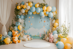 Adorable Pooh-Themed Background for Baby Photography