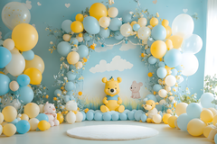 Toddler Photo Backdrop – Winnie the Pooh Character Scene