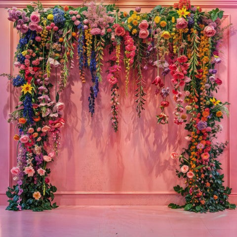 Elegant Pink Floral Backdrop for Fashion Photography