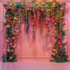 Elegant Pink Floral Backdrop for Fashion Photography