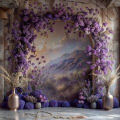 Vibrant Purple Flower Backdrops for Maternity Shoots