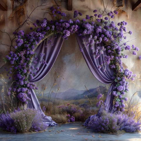 Romantic Purple Bloom Backdrops for Studio Use