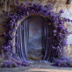 Purple Flower Wall Backdrops for High-Fashion Shoots