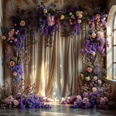 Floral Purple Photography Backdrops for Model Portfolios